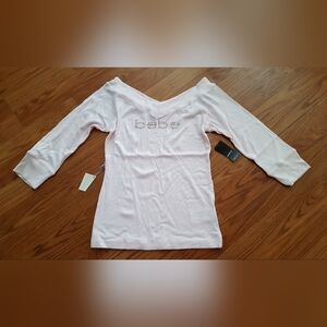 Bebe 3/4 sleeve w/ cuff top Swarovski element